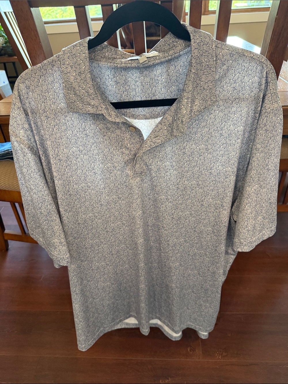 Peter Millar Short Sleeve Polo in Light Gray Micro Floral